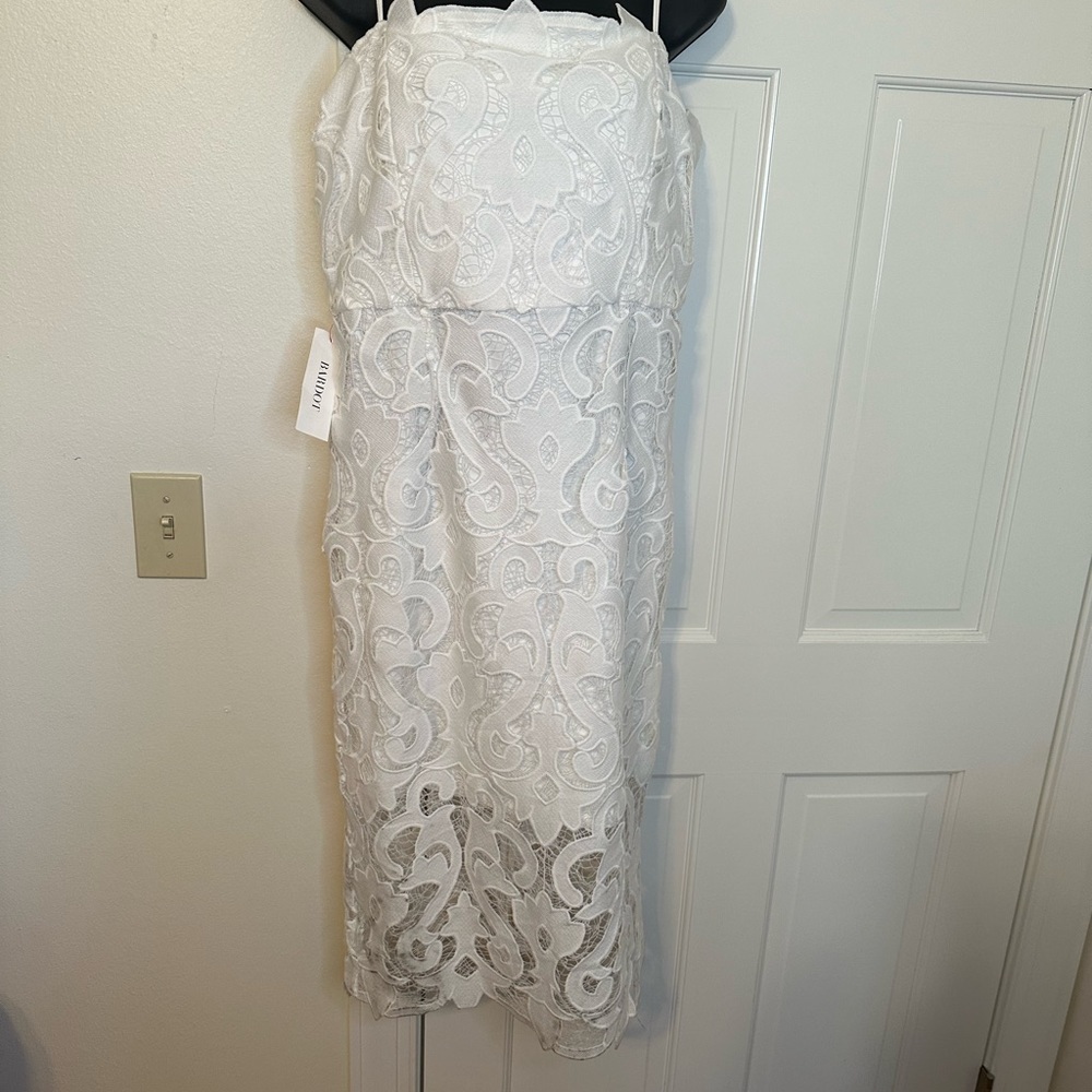 Bardot Women’s Lina White Lace Sheath Spaghetti Strap Dress Size 10 NWT - Picture 14 of 14